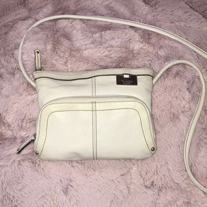 Tignanello White Genuine Leather Crossbody Bag